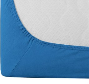 Cearsaf Jersey albastru 90 x 200 cm