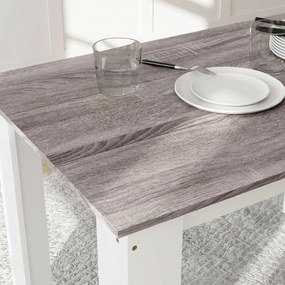 HOMCOM Masă Modernă de Dining pentru 4-6 Persoane 120x69x75 cm Gri și Alb | Aosom Romania