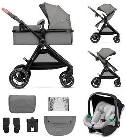 Cărucior de copii combinat 3 în 1 KINDERKRAFT ESME Moonlight grey + scaun auto MINK PRO