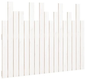 824774 vidaXL Tăblie de pat pentru perete, alb, 108x3x80 cm, lemn masiv pin
