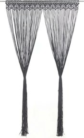 vidaXL Perdea macrame, antracit, 140 x 240 cm, bumbac
