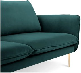 Canapea cu tapițerie din catifea Cosmopolitan Design Florence, verde petrol, 160 cm