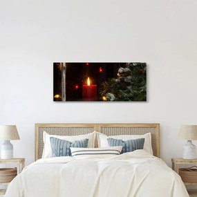 Tablou - Lumânare strălucitoare de Crăciun (120x50 cm)