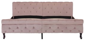Cadru de pat, roz, 180 x 200 cm, catifea Roz, 180 x 200 cm