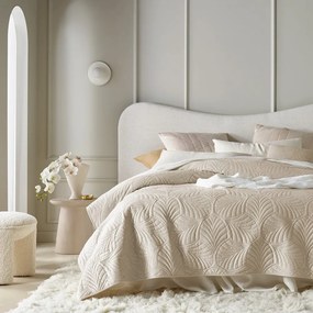 Cuvertură de pat din catifea crem Feel 170 x 210 cm