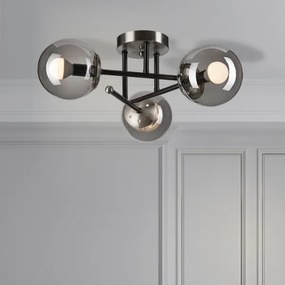 Lustră aplicată MALENA 3xE14/5W/230V negru/gri