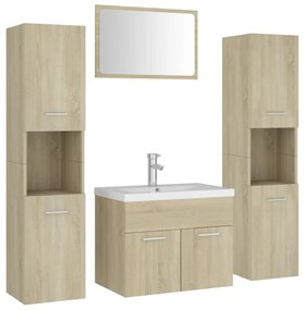 Set mobilier baie, stejar sonoma, PAL Stejar sonoma, 60 x 38.5 x 46 cm, 1