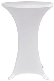 Husa de masa cu picior O60 cm, 4 buc., alb, elastic 4, Alb, 60 cm