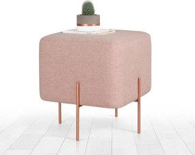 Taburet COPPER 56, stofa clasica roz, 40x40x42 cm