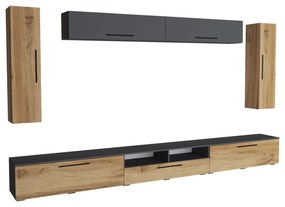 Living haaus Haga V6, Antracit/Stejar Wotan, L 360 cm