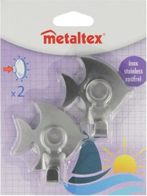 Set 2 cârlige cu ventuză Metaltex Pesce