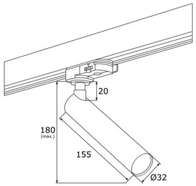 Spot LED pentru sistem de șină Argon 4353 ELBRUS LED/4,5W/230V alb