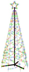 Brad de Craciun conic, 200 LED-uri, multicolor, 70x180 cm 1, Multicolour, 180 x 70 cm, Becuri LED in forma zigzag