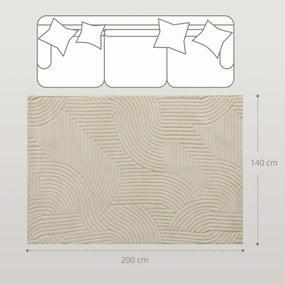 HOMCOM Covor Fabricat Mecanic, 15 mm inalt, Versatil, Anti-Alunecare, Alb Crem | Aosom Romania