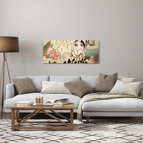 Tablou - Cubismul - arlechin și trandafir (120x50 cm)
