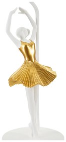 Veioză albă/aurie cu abajur textil (înălțime 64 cm) Dancer – Mauro Ferretti