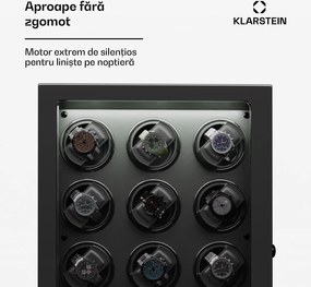 Klarstein Verdon 12 rotatoare pentru ceasuri, 12 ceasuri, 3 moduri, 5 viteze, LED, telecomandă