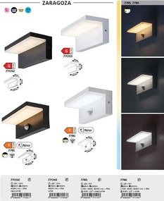 Aplica LED iluminat exterior cu senzor IP54 Zaragoza alb