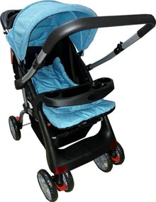 Carucior nou nascuti 2 in 1 Baby Care™ Pro C18, Maner reversibil, Spatar reglabil in 3 trepte, Amortizoare, Frana picior,Pliabil , Albastru