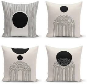 Fețe de pernă negre și bej în set de 4 buc. 43x43 cm - Minimalist Cushion Covers
