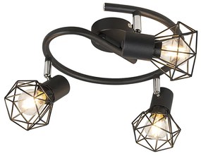Spotlight Art Deco negru reglabil cu 3 lumini - Mosh