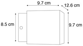 Lampa de perete de design neagra/aurie cu LED - Caja