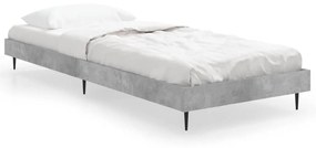 832313 vidaXL Cadru de pat, gri beton, 75x190 cm, lemn prelucrat