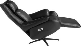 Fotoliu design LUX cu functia relax Cowhide Black leather