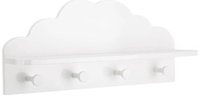 Cuier cu raft pentru copii Culoare alb, CLOUD