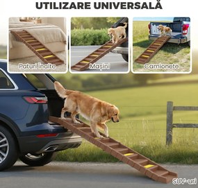 PawHut Rampă Pliabilă Antiderapantă pentru Câini, pentru Mașini, Maro | Aosom Romania