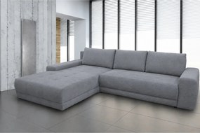 Coltar de living extensibil ADRIA, universal, stofa catifelata gri - M