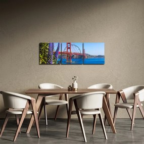 Tablou - Podul Golden Gate, San Francisco (cu ceas) (90x30 cm)