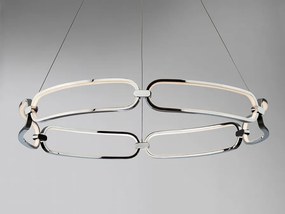 Lustra LED suspendata design ultra-modern, dimabila cu telecomanda, 80cm Colette crom