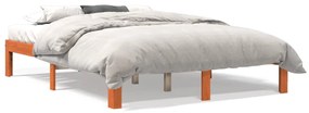 844167 vidaXL Cadru de pat, maro ceruit, 140x190 cm, lemn masiv de pin