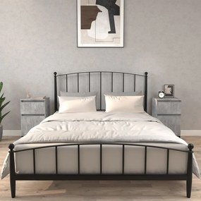 vidaXL Noptiere, 2 buc., gri beton, 40x35x70 cm