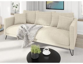 Canapea crem cu tapițerie din chenille 200 cm Freya – Ropez