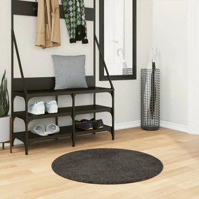 vidaXL Covor ISTAN, cu fire înalte, aspect lucios, antracit, Ø 80 cm