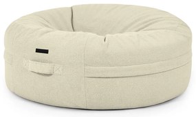 Fotoliu bean bag crem cu tapițerie din țesătură bouclé Roll 135 – SLOWDOWN