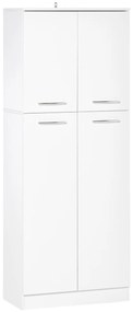 HOMCOM Dulap de Camera, 2 compartimente, Rafturi reglabile, PAL, 59x31x155cm, Alb