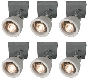 Set de 6 pete industriale beton gri 1 lumina - Creto