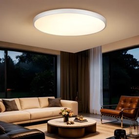 Immax NEO 07316L-LED Plafonieră dimabilă SEMPLICI 128W/230V Ø100 cm Wi-Fi Tuya albă + telecomandă