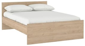 Pat matrimonial în culoare naturală cu aspect de lemn de stejar 160x200 cm Naia – Tvilum