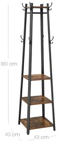 Cuier vertical cu rafturi 43×43×180 cm