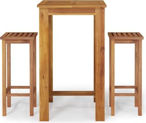vidaXL Set bar de grădină, 3 piese, lemn masiv de acacia