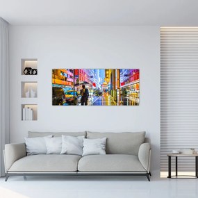 Tablou - Oraș în lumina neoanelor (120x50 cm)