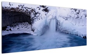 Tablou cu cascadele iarna (120x50 cm)