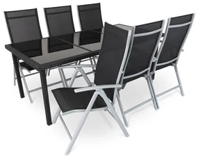 Set de gradina Orsino - 6 locuri, negru/gri