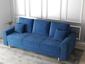 Canapea extensibilă dumonde cu ladă de depozitare si sezut confortabil din spuma high-density, Kronos Zoom Albastru 210x100 cm