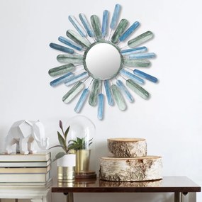 Accesoriu Decorativ de Perete Metal Art Mirror Sun, Metal