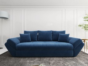 Canapea extensibilă dumonde cu ladă de depozitare si sezut confortabil din spuma high-density, Loana Zoom Blue 250x100 cm
